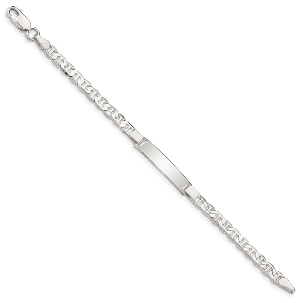 Sterling Silver Engraveable ID Anchor Link Bracelet