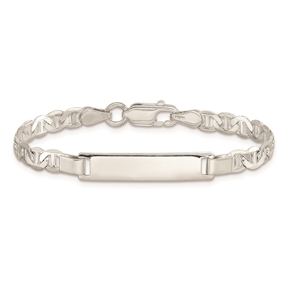 Sterling Silver Engraveable ID Anchor Link Bracelet