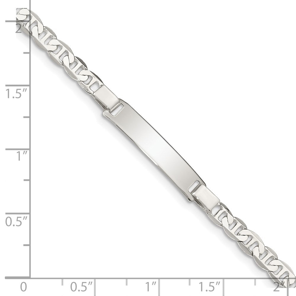 Sterling Silver Engraveable ID Anchor Link Bracelet