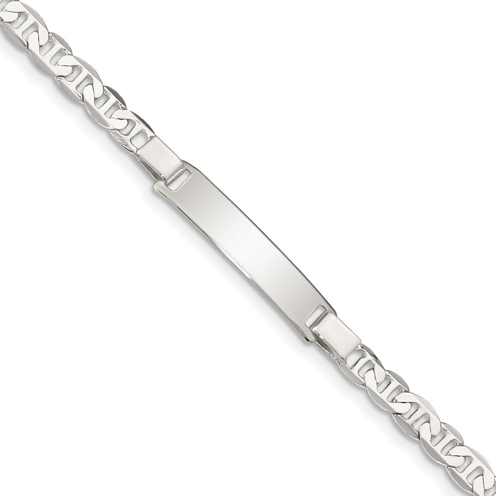 Sterling Silver Engraveable ID Anchor Link Bracelet