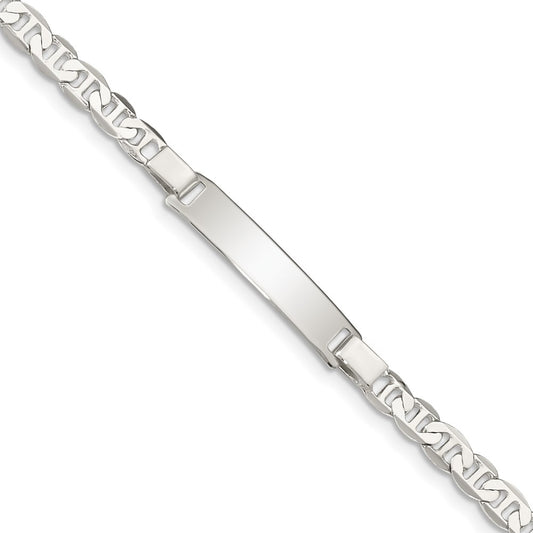 Sterling Silver Engraveable ID Anchor Link Bracelet