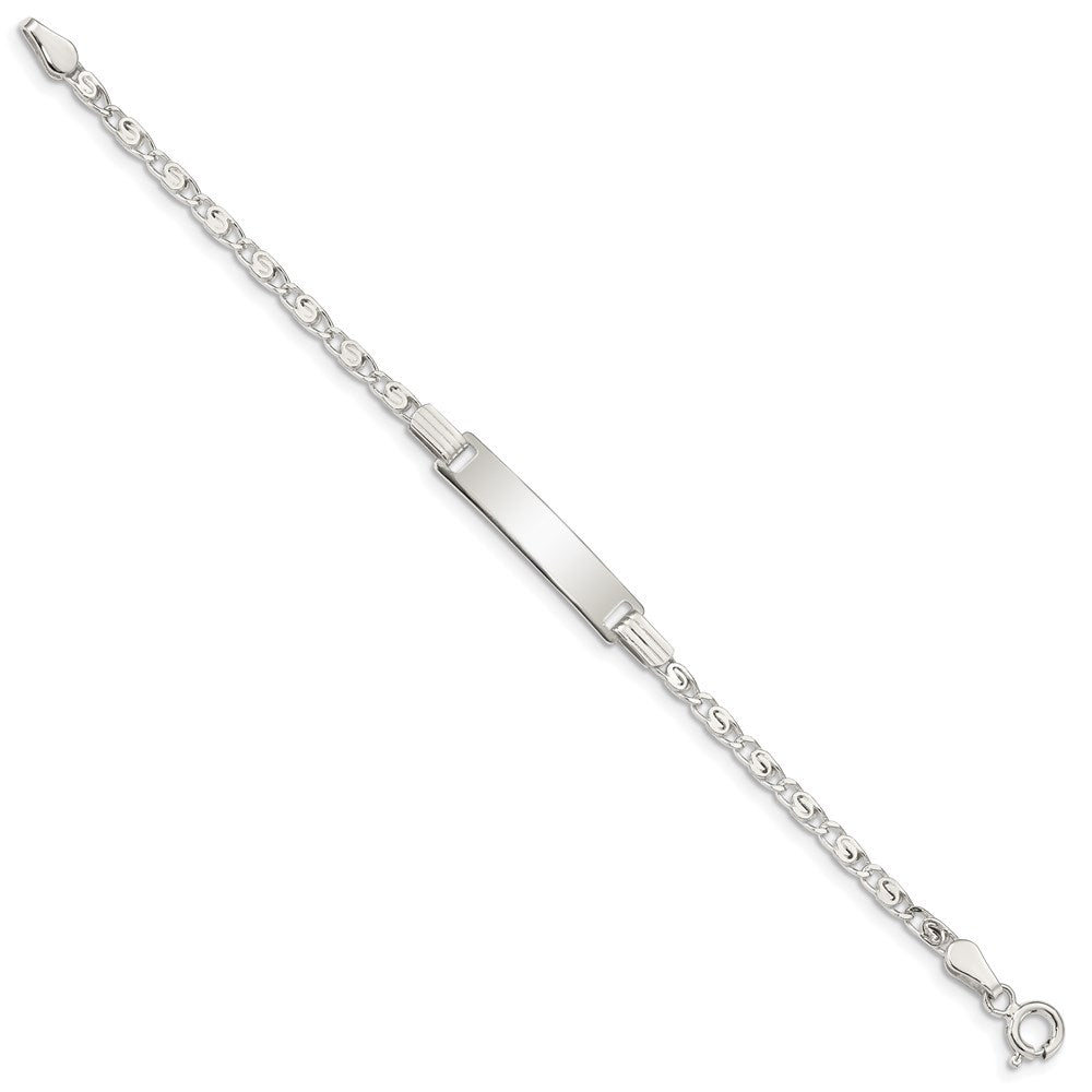 Sterling Silver Polished Engraveable ID Bracelet