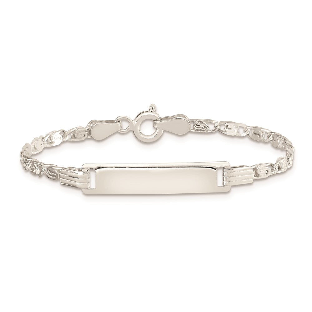 Sterling Silver Polished Engraveable ID Bracelet