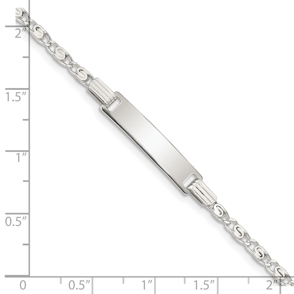 Sterling Silver Polished Engraveable ID Bracelet