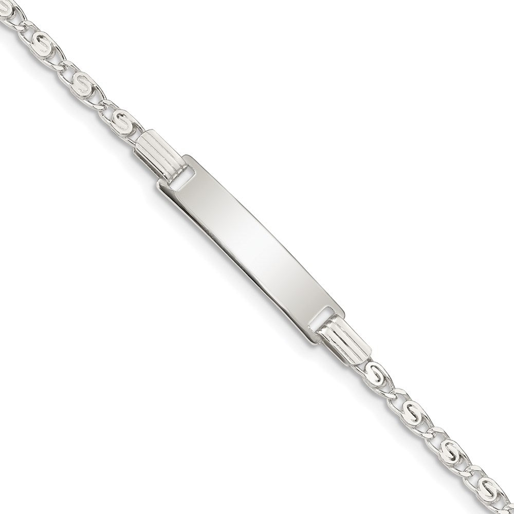 Sterling Silver Polished Engraveable ID Bracelet