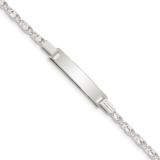 Sterling Silver Polished Engraveable ID Bracelet