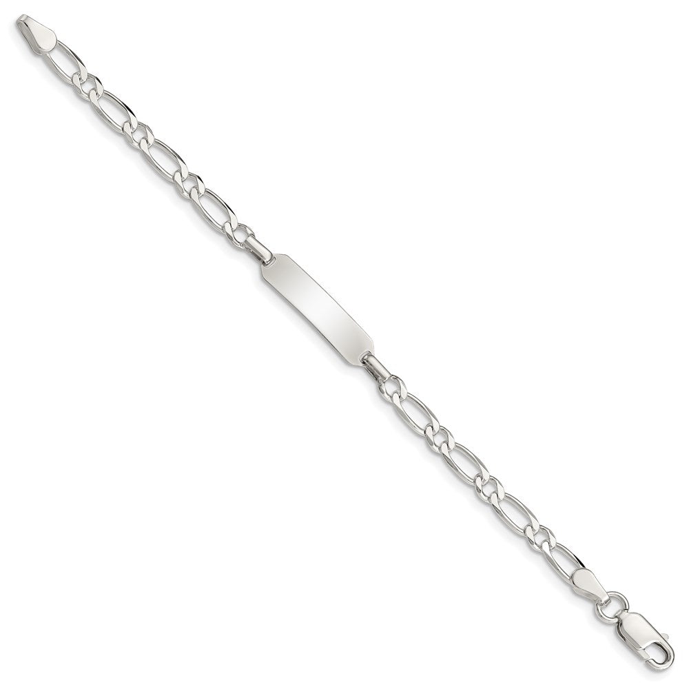 Sterling Silver Polished Engraveable ID Bracelet