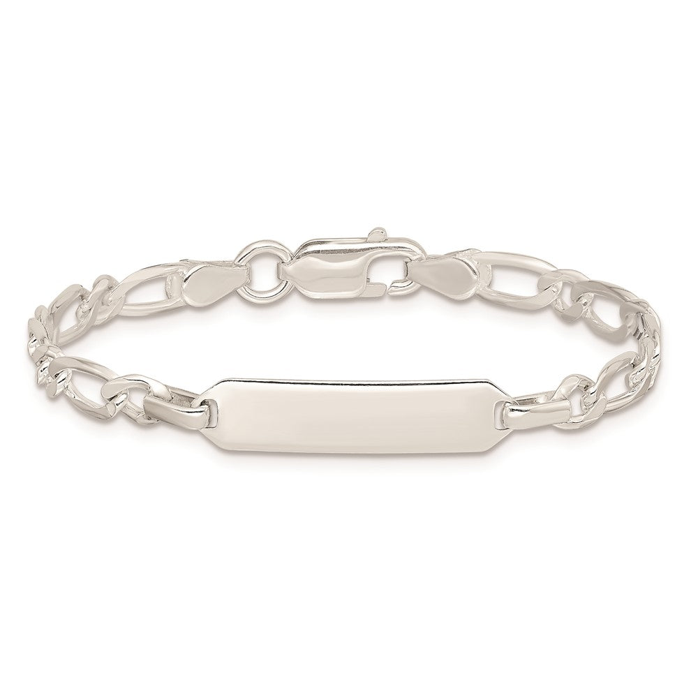 Sterling Silver 6inch Polished Engraveable ID Bracelet