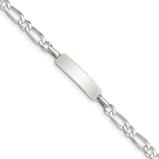 Sterling Silver Polished Engraveable ID Bracelet