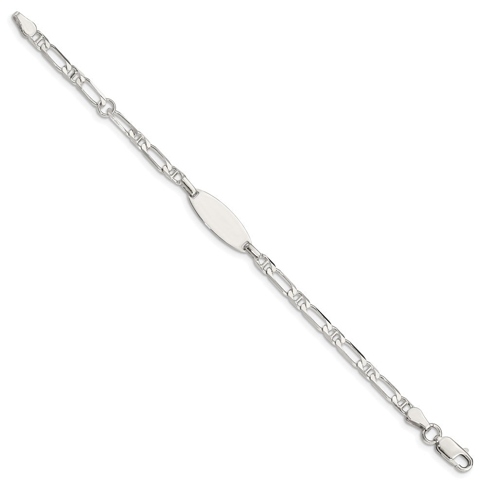 Sterling Silver Polished Engraveable 5in Plus 1in EXT ID Bracelet