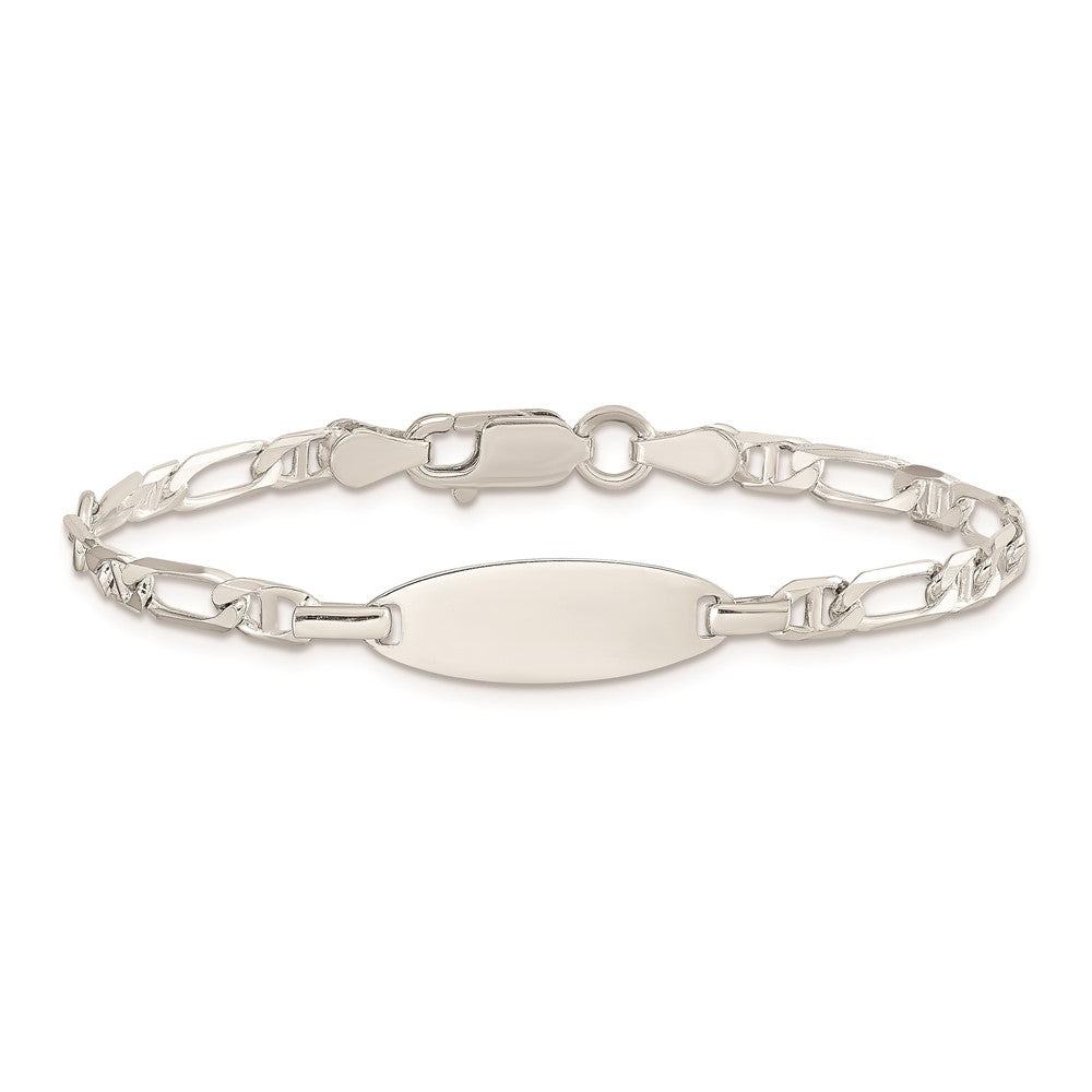 Sterling Silver Polished Engraveable 5in Plus 1in EXT ID Bracelet
