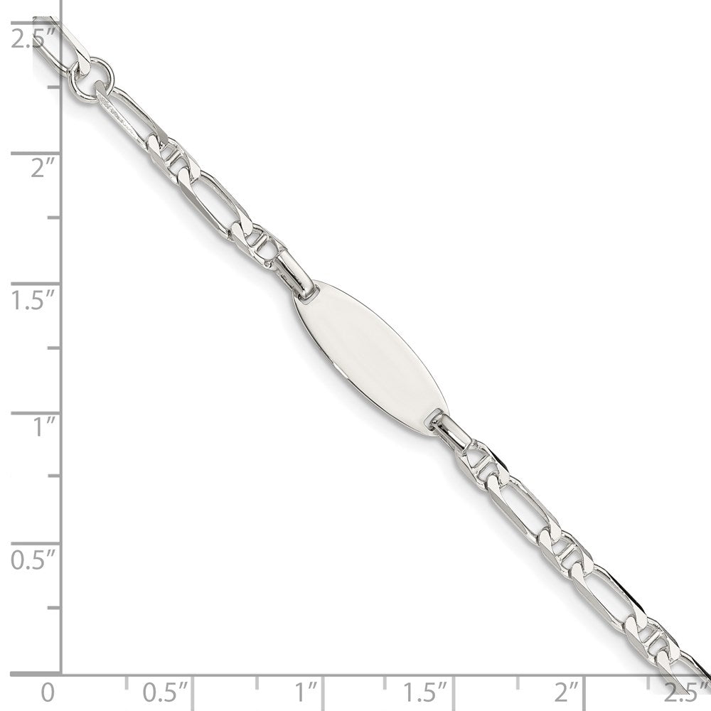 Sterling Silver Polished Engraveable 5in Plus 1in EXT ID Bracelet