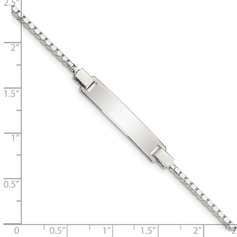 Sterling Silver Engraveable ID on Box Chain Bracelet