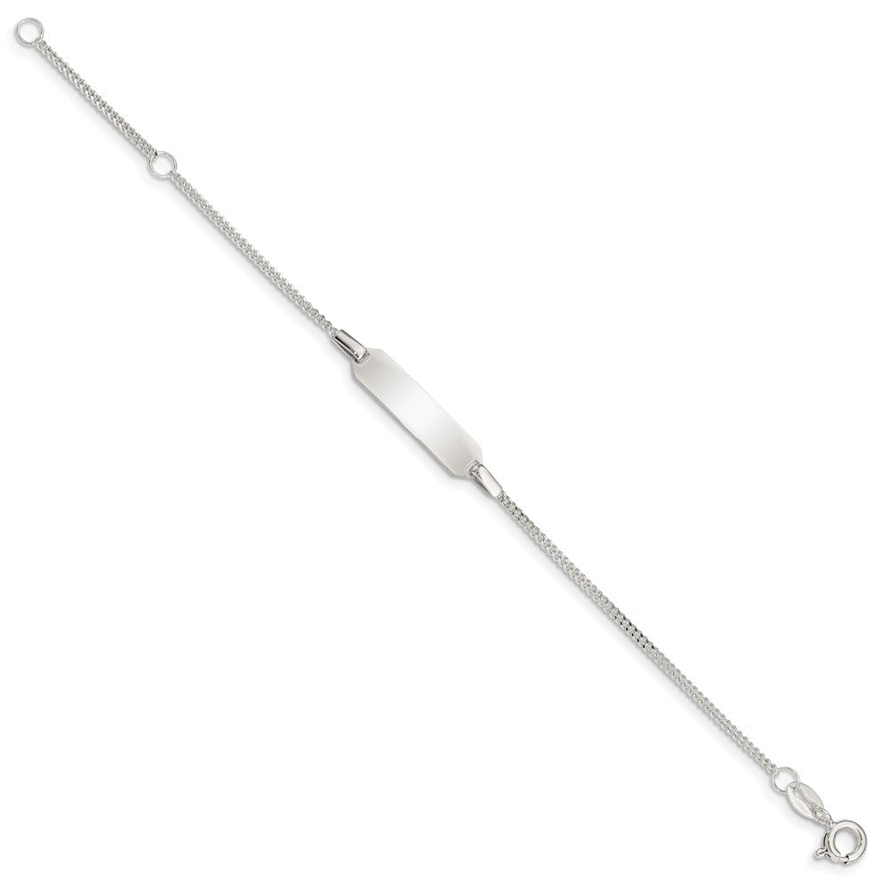 Sterling Silver 5in Plus 1in EXT ID Curb Link Bracelet
