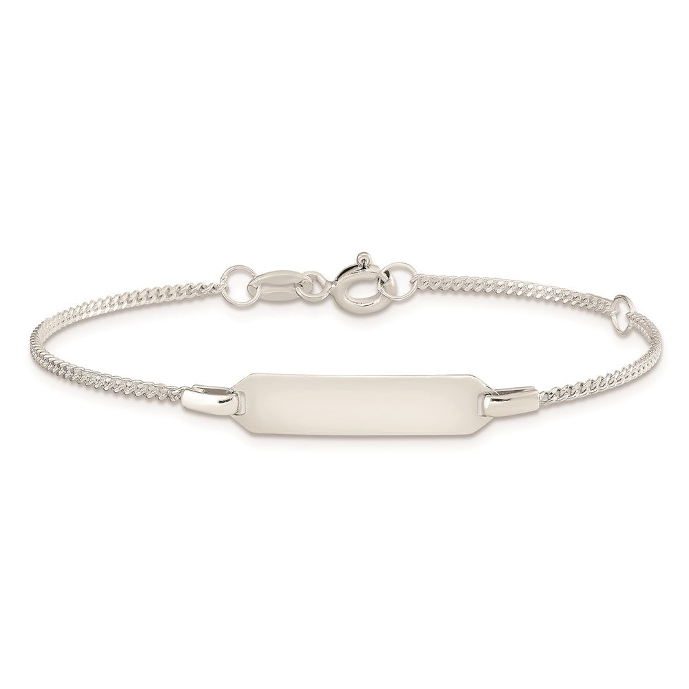 Sterling Silver 5in Plus 1in EXT ID Curb Link Bracelet
