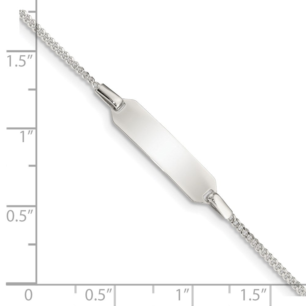 Sterling Silver 5in Plus 1in EXT ID Curb Link Bracelet