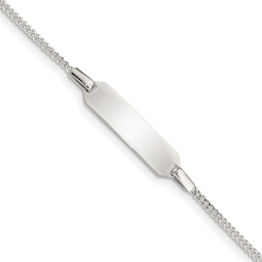 Sterling Silver 5in Plus 1in EXT ID Curb Link Bracelet
