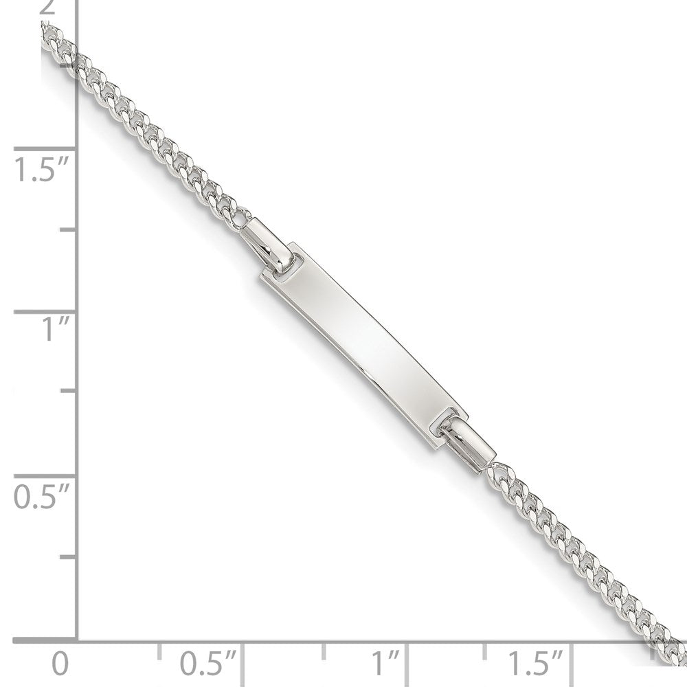 Sterling Silver Polished ID Curb Link 5in Plus 1in Ext. Bracelet