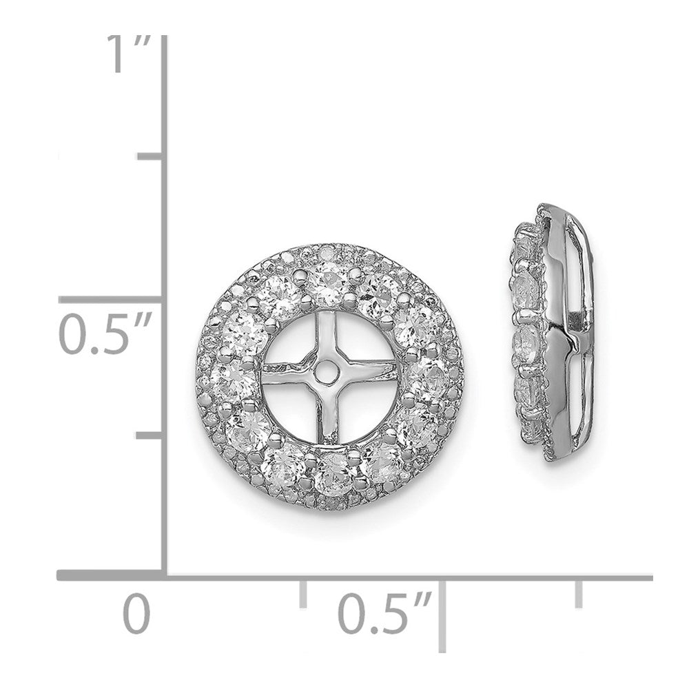 Sterling Silver Rhodium Diam. & White Topaz Earring Jacket