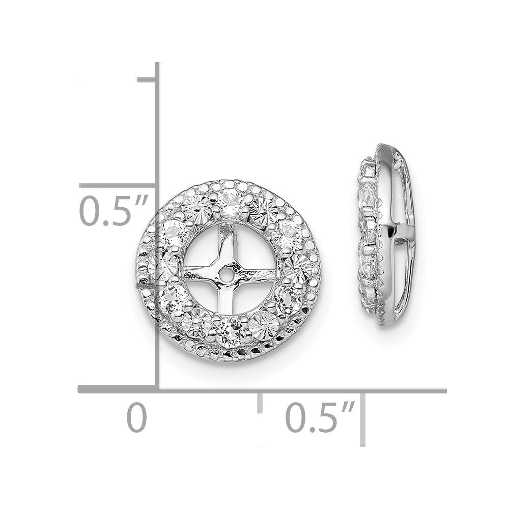 Sterling Silver Rhodium White Topaz Earring Jacket