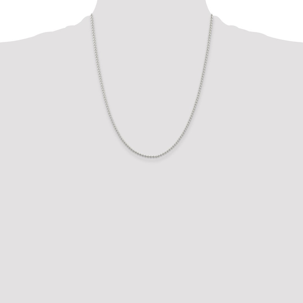 Sterling Silver 2mm Beaded Chain