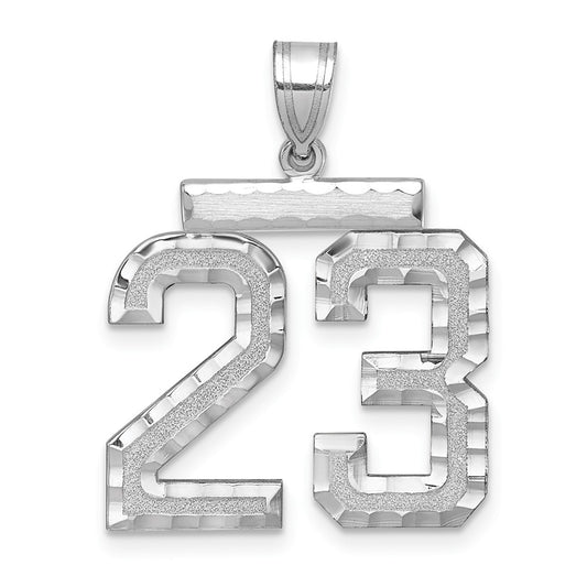 Sterling Silver Rhodium-plated Large #23 Charm