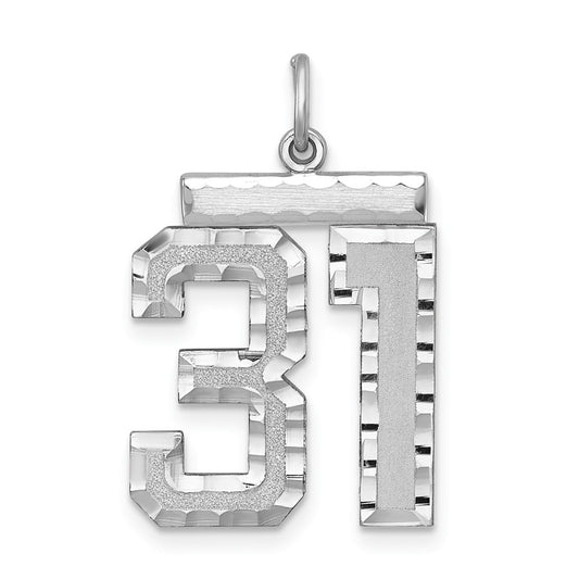 Sterling Silver Rhodium-plated Large #31 Charm