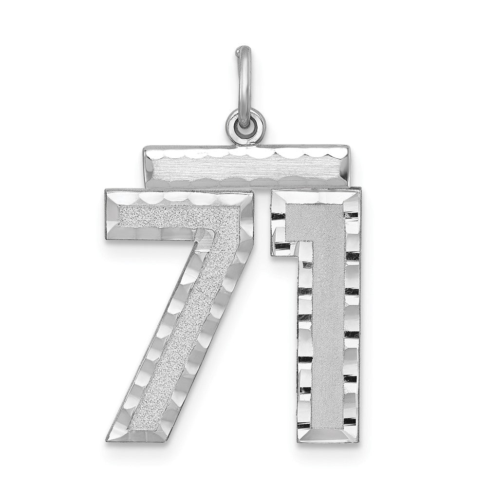 Sterling Silver Rhodium-plated Large #71 Charm