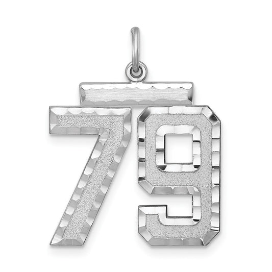 Sterling Silver Rhodium-plated Large #79 Charm