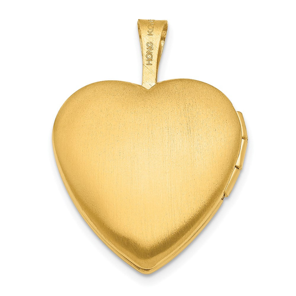 1/20 Gold Filled Satin and Polished 2-Frame 15mm Heart Locket