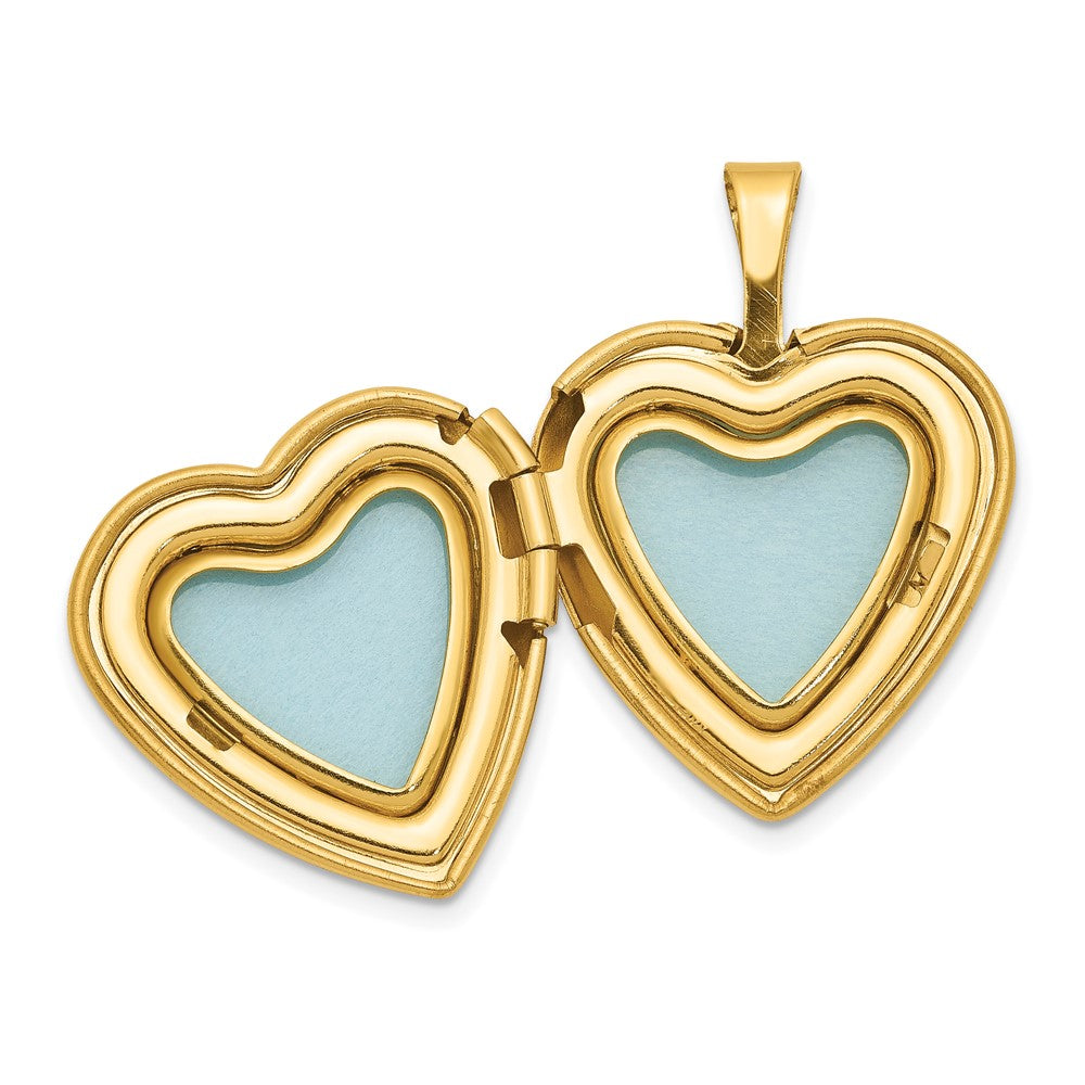 1/20 Gold Filled Satin and Polished 2-Frame 15mm Heart Locket