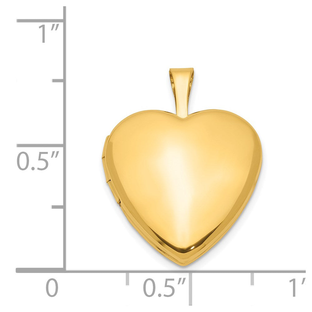 1/20 Gold Filled Satin and Polished 2-Frame 15mm Heart Locket
