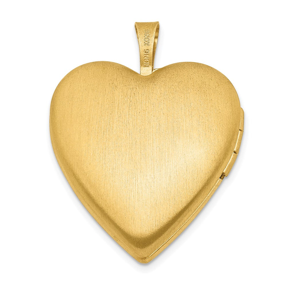1/20 Gold Filled & White Rhodium Satin Butterfly 19mm Heart Locket