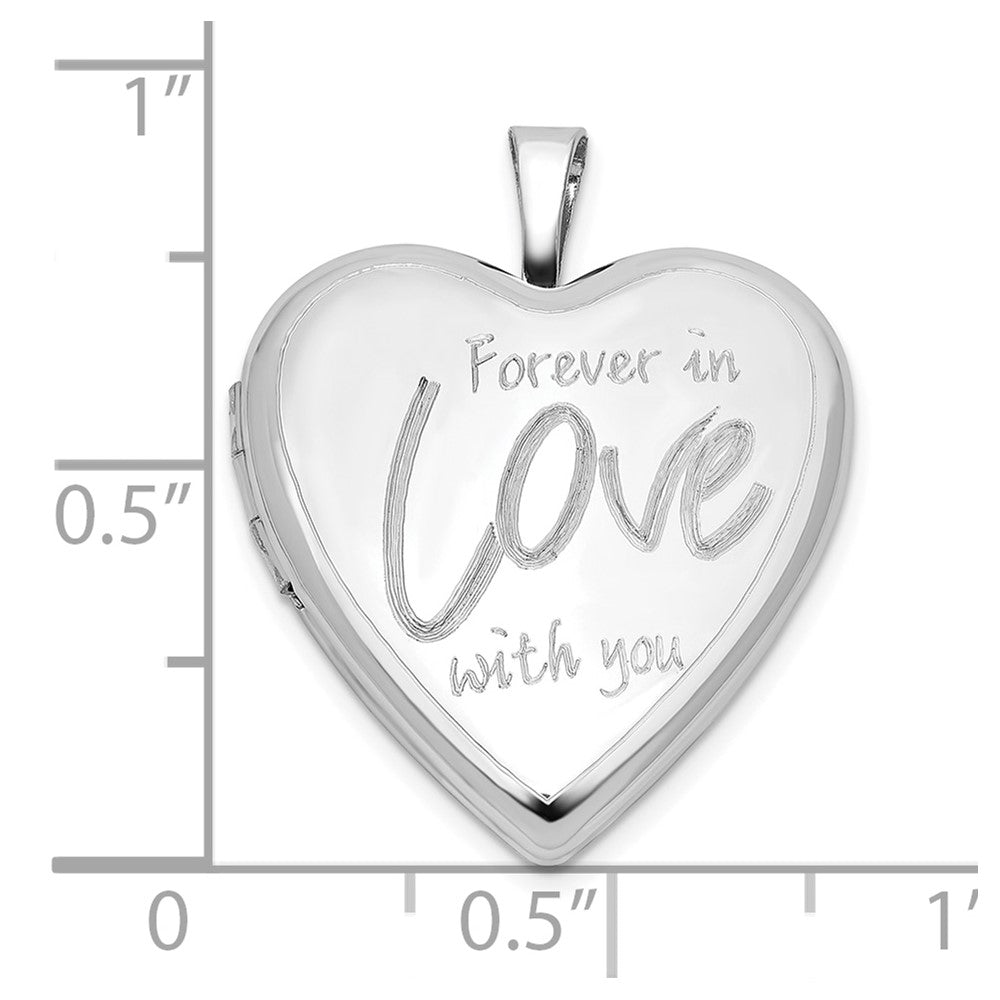 Sterling Silver RH-plated FOREVER IN LOVE WITH YOU 20mm Heart Locket