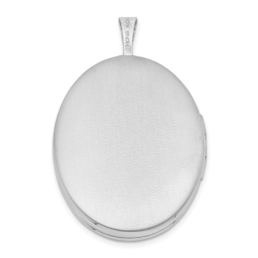 Sterling Silver Rhodium-plated 26mm Mother and Oval Locket