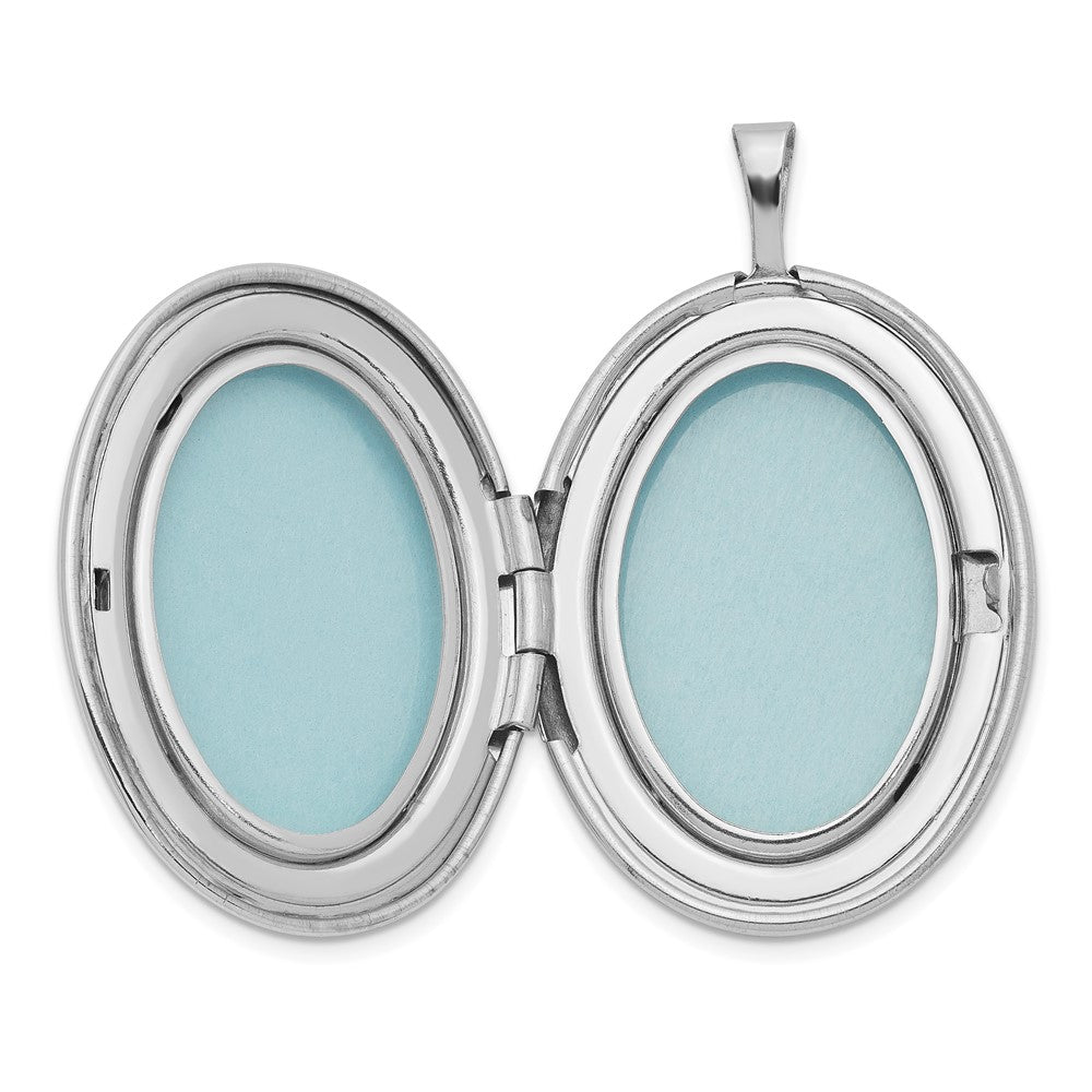 Sterling Silver Rhodium-plated 26mm Mother and Oval Locket