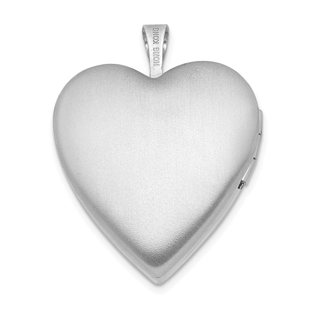 Sterling Silver Rhodium-plated 20mm Pink Agate Angel Cameo Locket