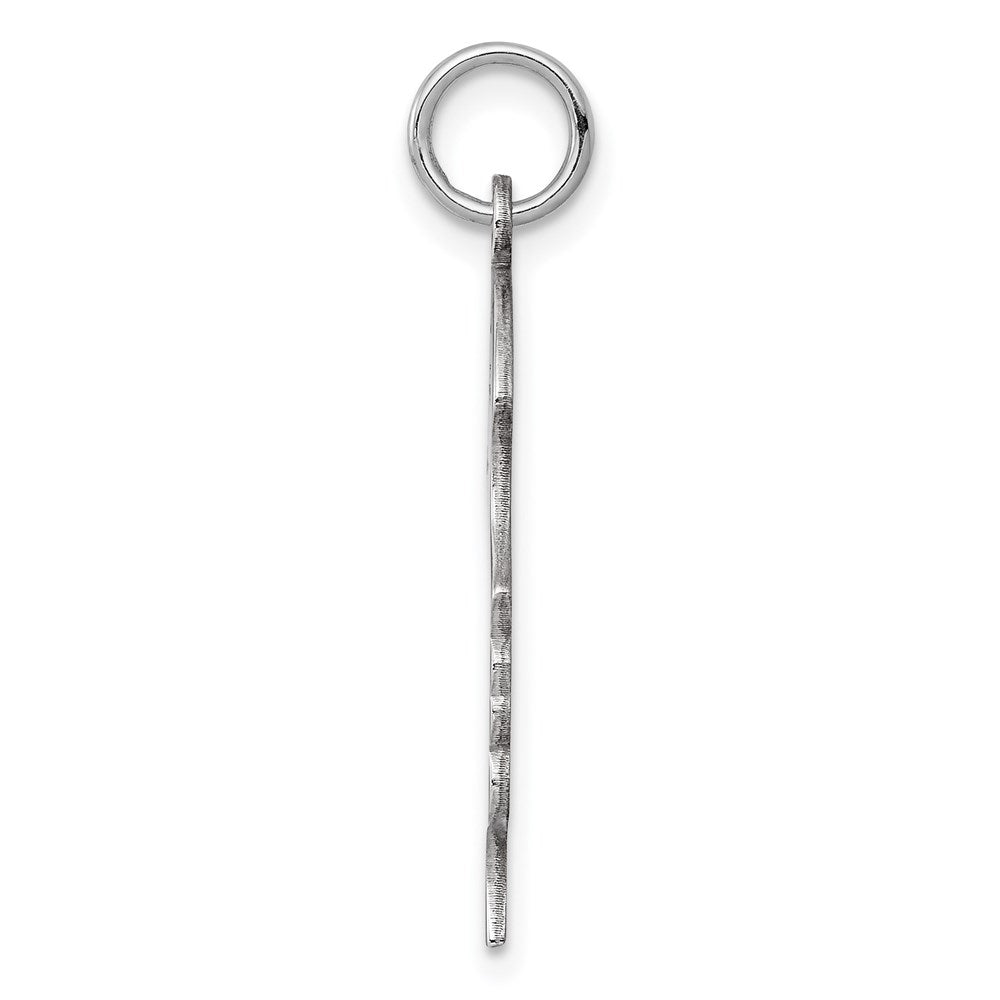 Sterl Silver Rh-plt Engraveable Girl Polished Front/Satin Back Disc Charm