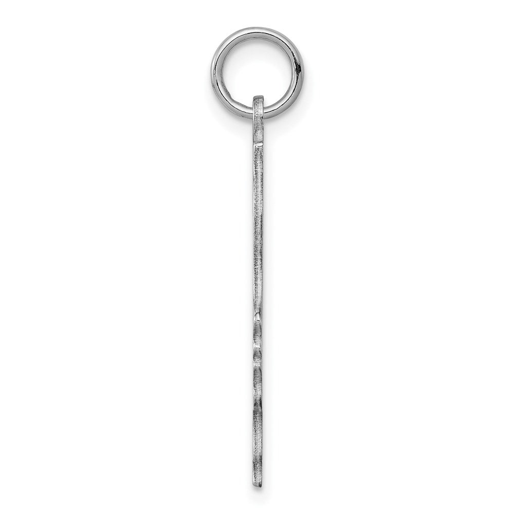 Sterl Silver Rh-plt Engraveable Boy Polished Front/Satin Back Disc Charm
