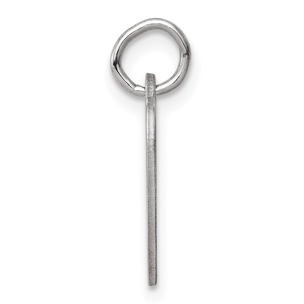 Sterling Silver Rhod-plated Eng. Heart Polish Front & Back Disc Charm
