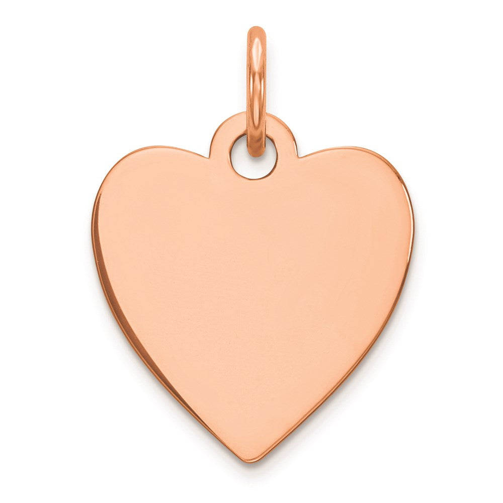 Sterling Silver RG Plated Engraveable Heart Polished Front/Satin Back Disc