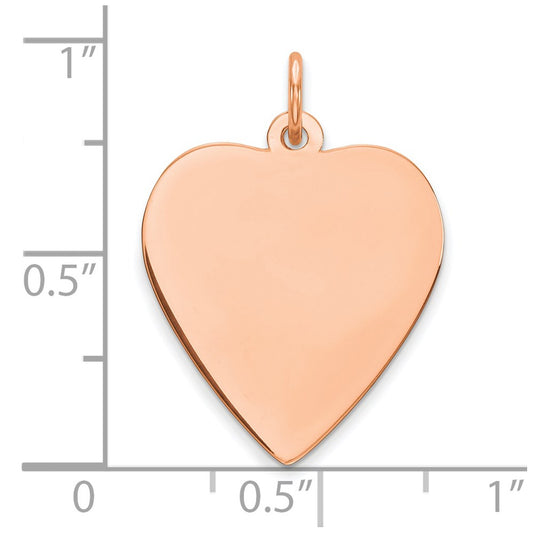Sterling Silver RG Plated Eng. Heart Polish Front/Satin Back Disc Charm