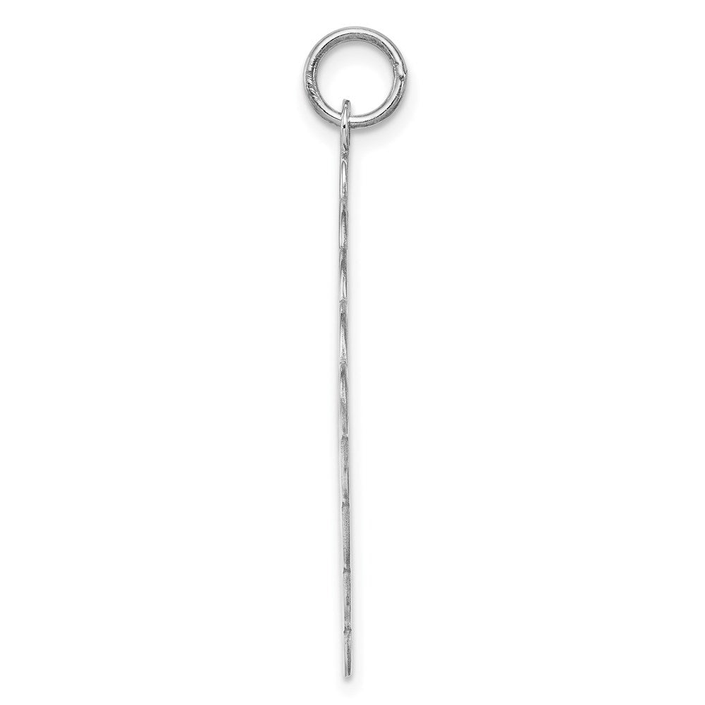 Sterling Silver Rh-plt Engraveable Polished Front/Satin Back Disc Charm