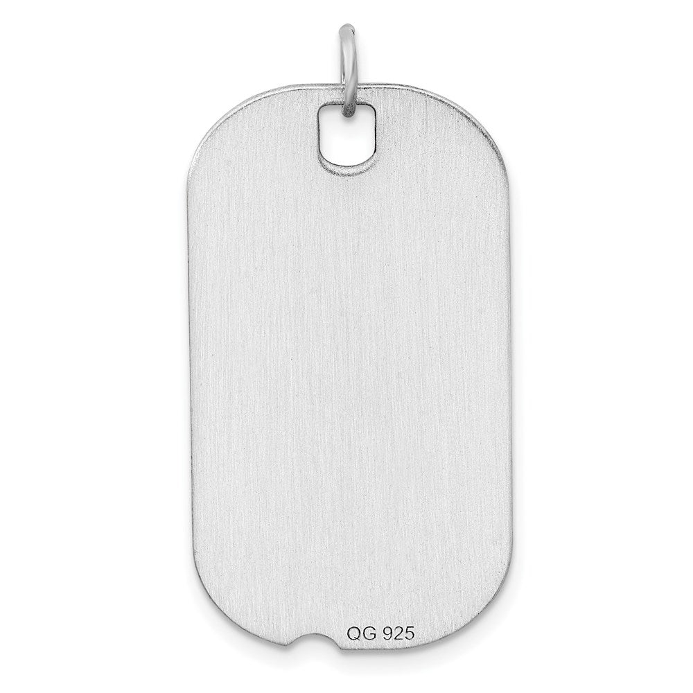 Sterling Silver Rhodium-plated Engraveable Dog Tag Disc Charm