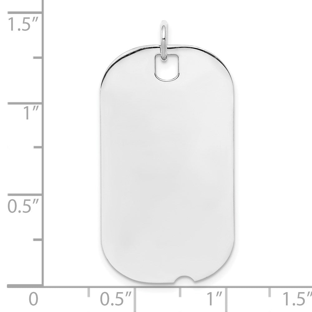 Sterling Silver Rhodium-plated Engraveable Dog Tag Disc Charm