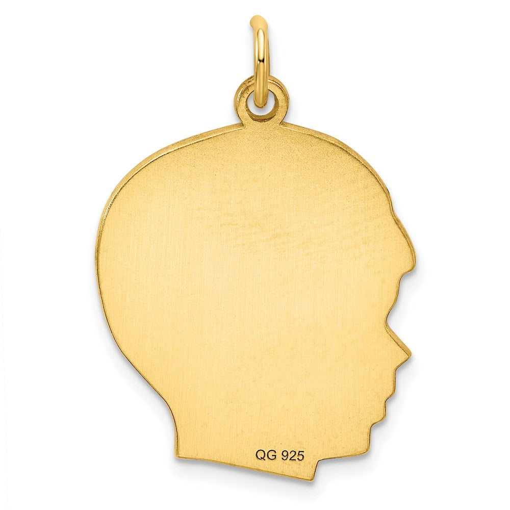 Sterling Silver GP Engraveable Boy Polished Disc Charm
