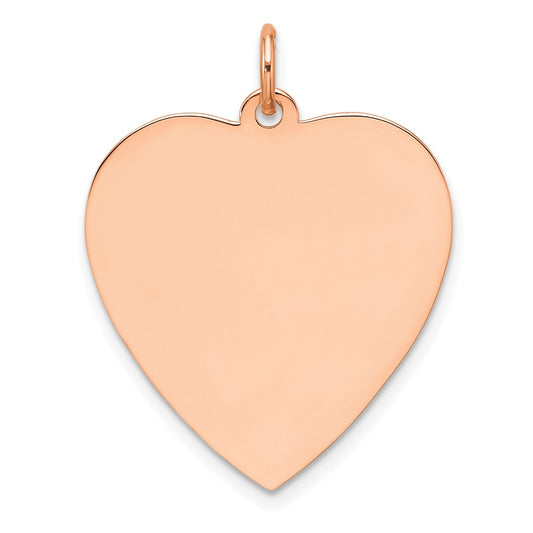 Sterling Silver RG Plated Eng. Heart Polish Front/Satin Back Disc Charm