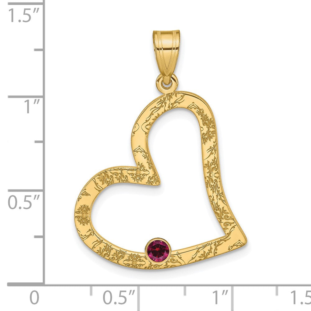 Sterling Silver/Gold-plated 1 Birthstone Heart with SS Bezel Family Pendant