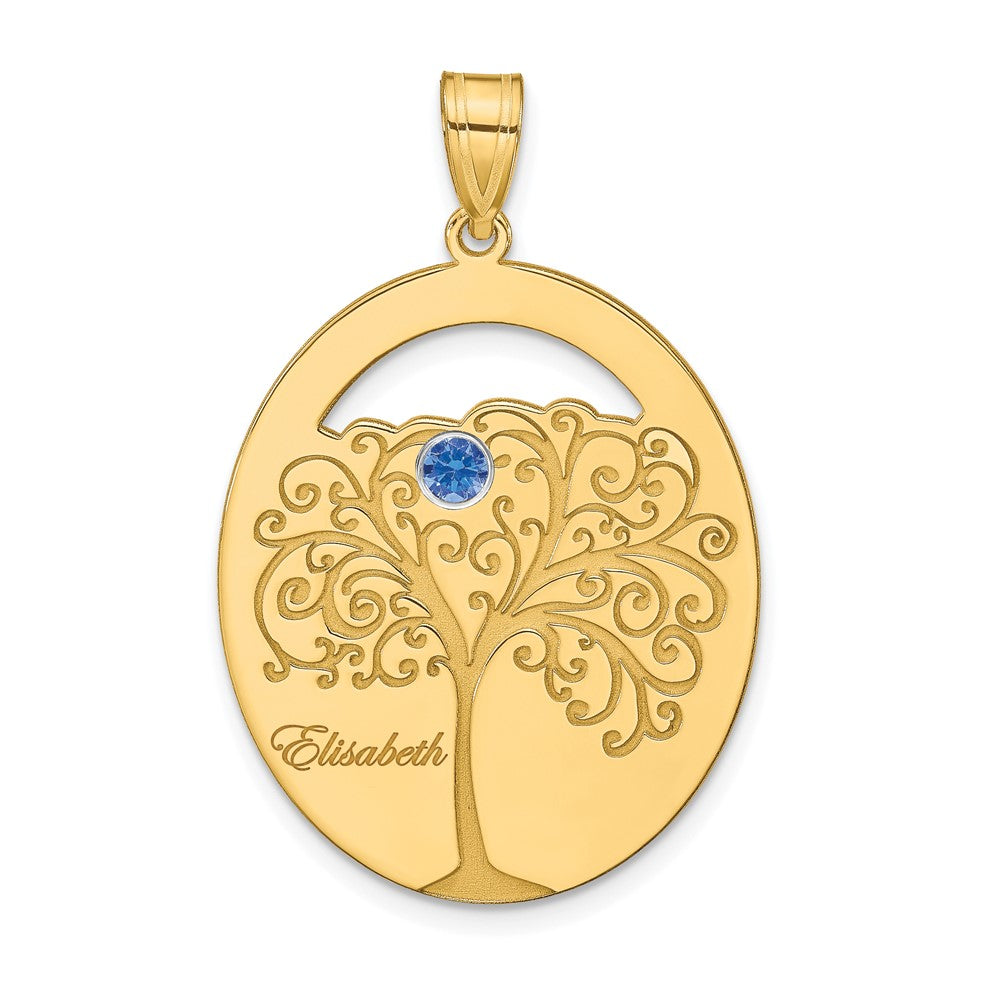 Sterling Silver/Gold-plated 1 Birthstone with SS Bezel Family Pendant
