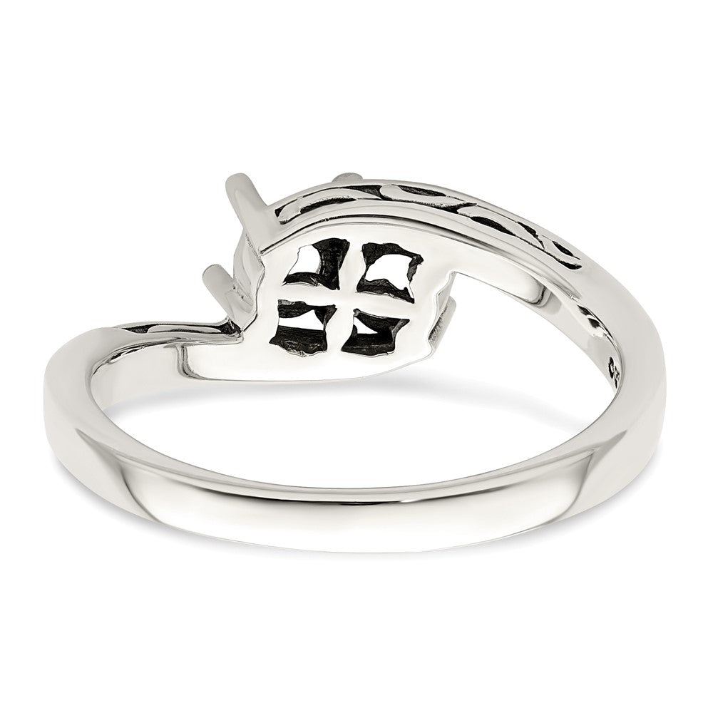 Sterling Silver Antiqued w/14k 2-stone Mother's Ring